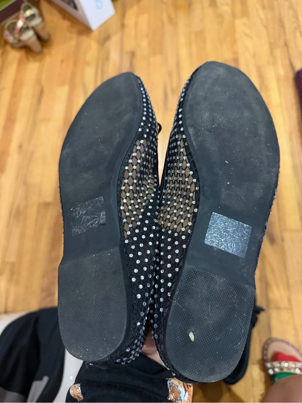DV by Dolce Vita Black Studded Bow Flats